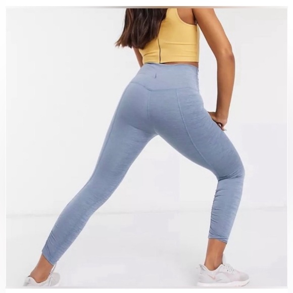 Nike Yoga Ruched High-Waist Leggings Blue, Size: S - Picture 2 of 10